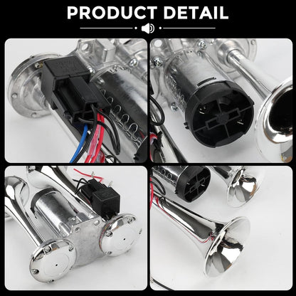 📢2026 Upgraded 150dB Super Loud 12V Dual Air Horn Kit ⚡