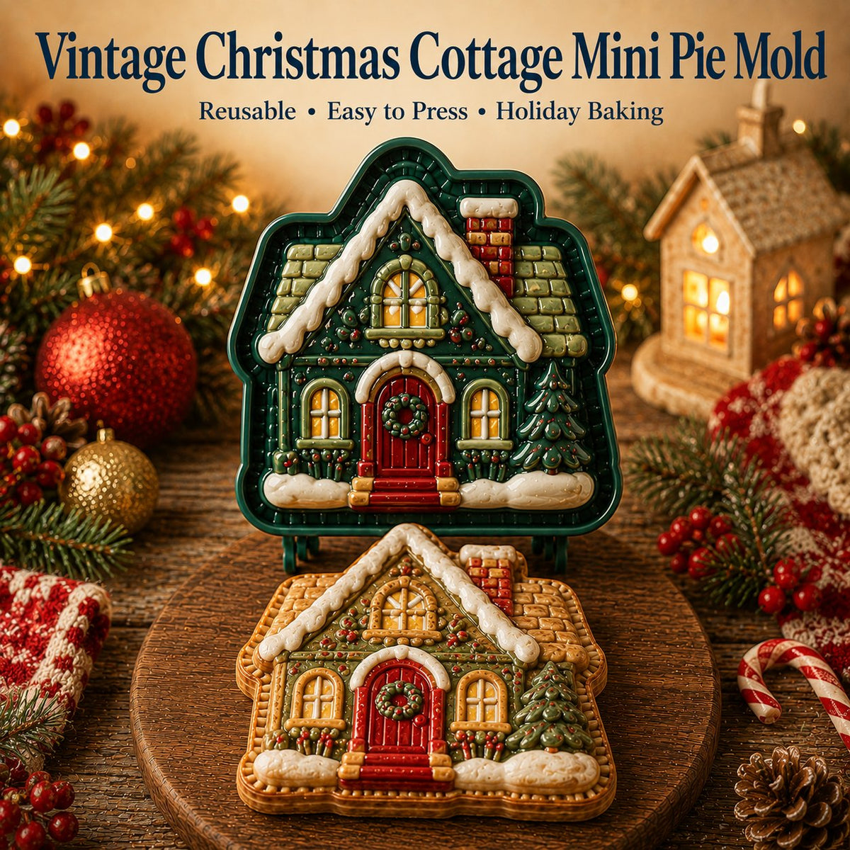 ⏳ Last Day 49% OFF – 🎄 Christmas Mini Pie Mold Collection (8 Festive Designs) 🥧