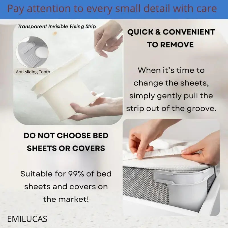 4pc Bed Sheet Holder Strips for Mattress - Secure Fit & No Slipping