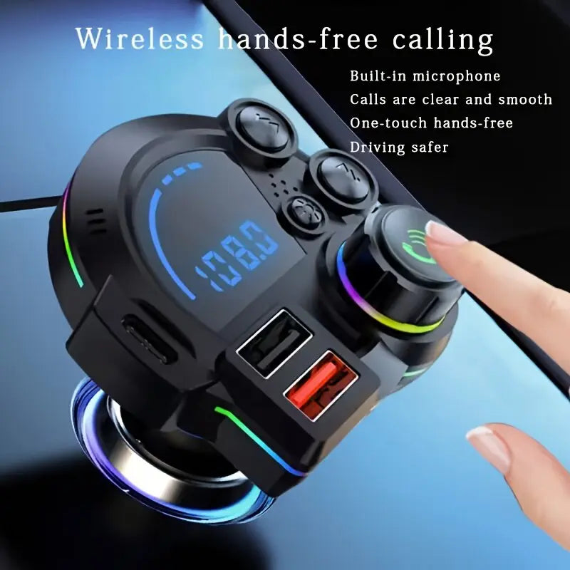 📻🚗 Universal Dual-Port Car FM Bluetooth Transmitter – Wireless Music, Hands-Free Calling & Dual USB Charger 🔌