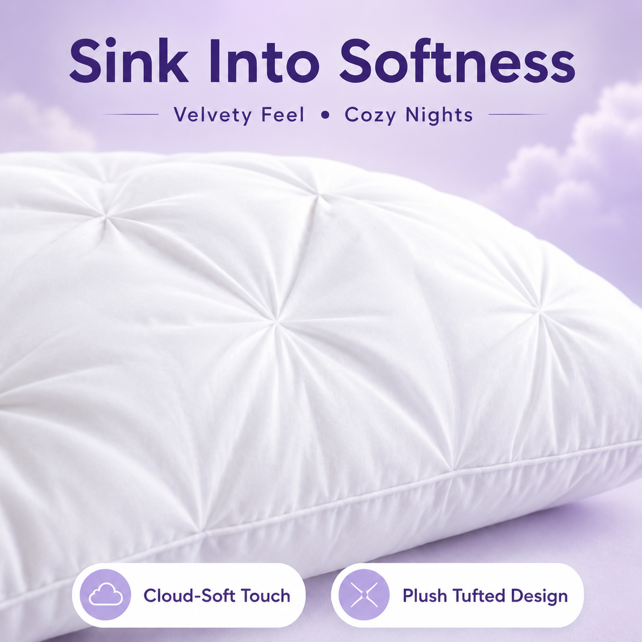 🛏️ Tufted Cooling Pillow – Ice Silk Breathable, Machine Washable