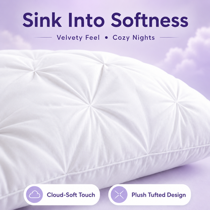 🛏️ Tufted Cooling Pillow – Ice Silk Breathable, Machine Washable