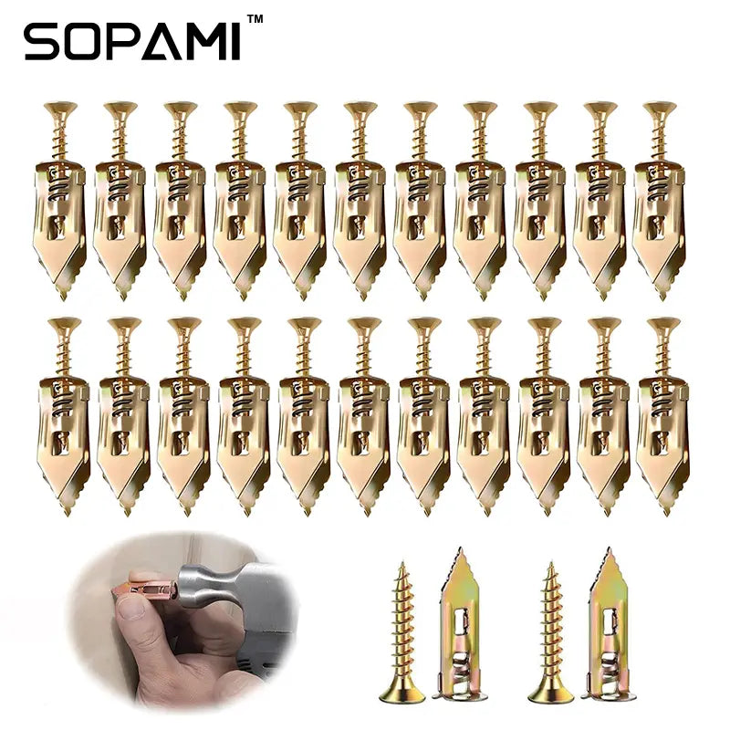 SOPAMI 80pcs Heavy Duty Self-Drilling Wall Anchor Kit