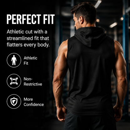 Quick-Dry Cooling Hooded Sleeveless Tops