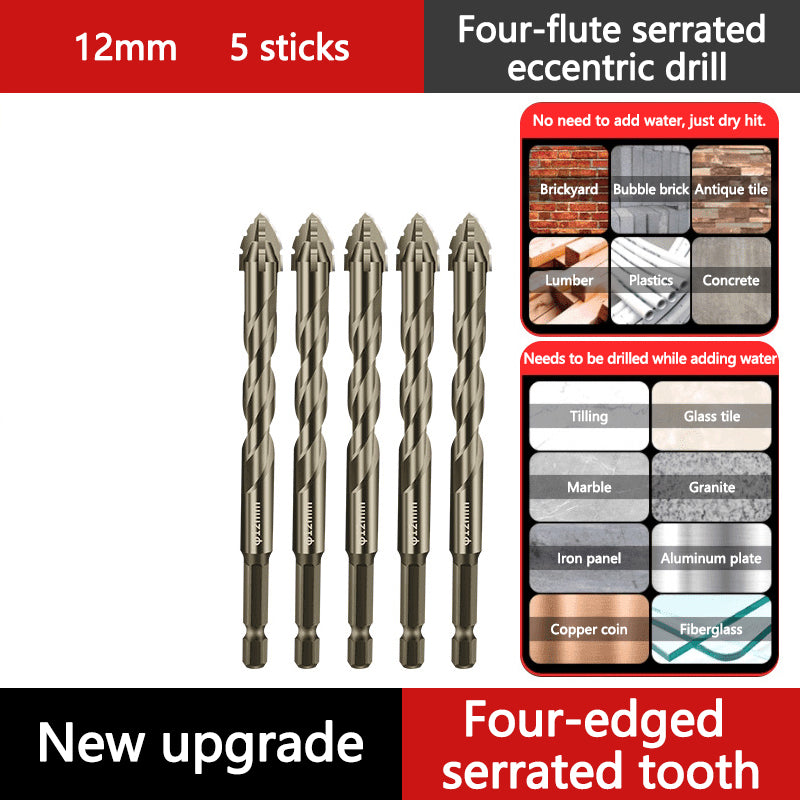 🔥 4PCS Eccentric Spiral Drill Bit Set – Deep Hole Drilling for Wood, Metal & Concrete ⚙️