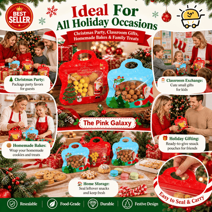 💖LAST DAY SALE 50% OFF!!🎁🎄 Christmas Self-Seal Treat Bags – Santa & Snowman Gift Bags 🎅