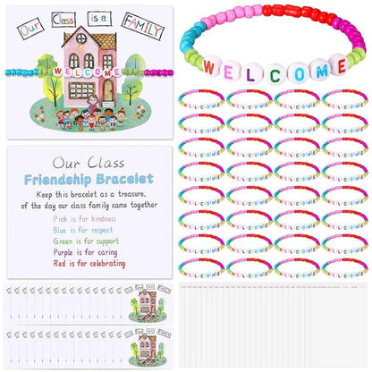 🏆Limited Time Sale 49% OFF✨🌈Pack of 25 Welcome BeadBracelets - StrengthenClassroom Friendship & SpreadWarm Kindness!