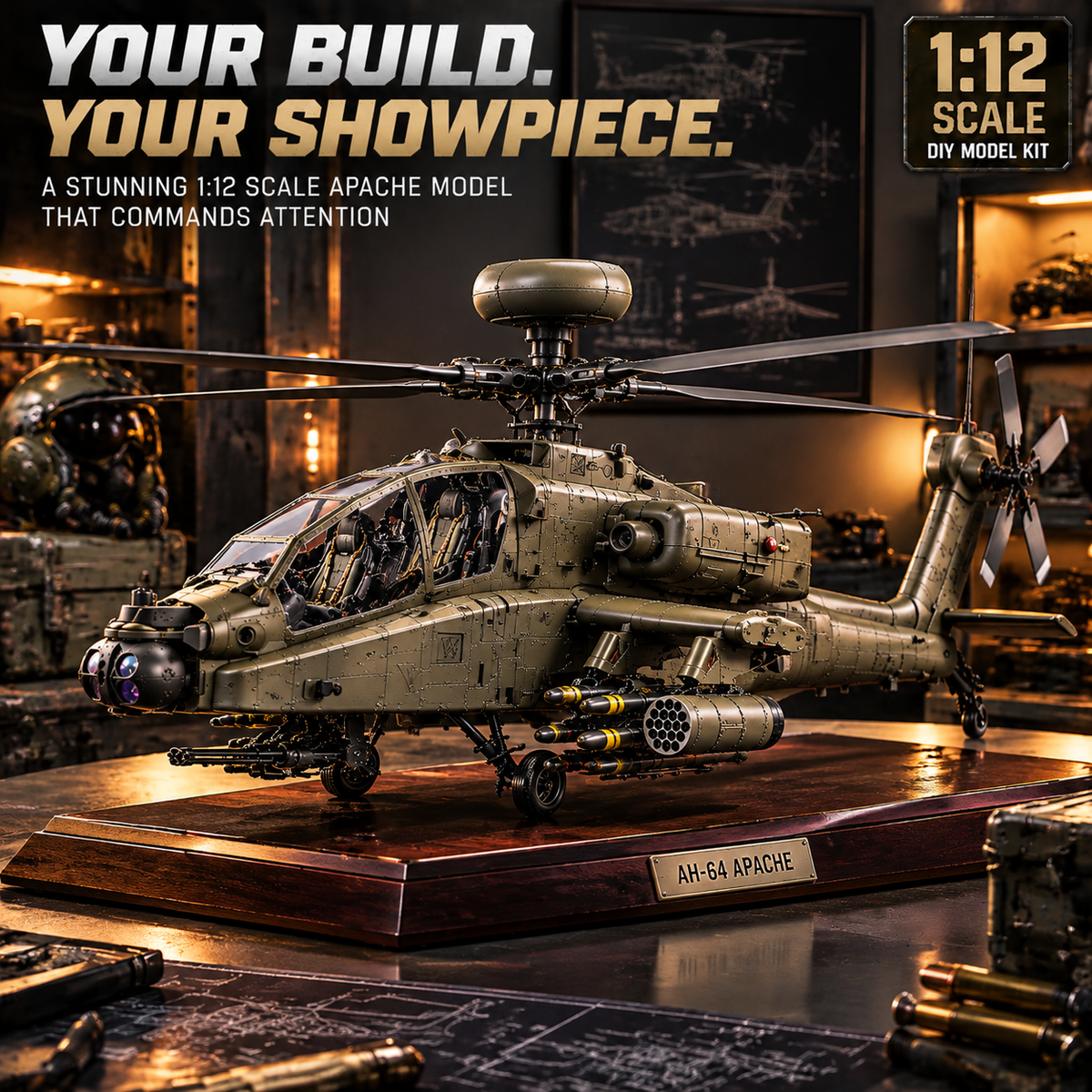 🔥Limited-Time 49% OFF🚁Apache Attack Helicopter Model Kit – Build Your Own Military Aviation Legend