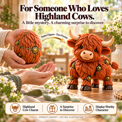🥚🐮 2-in-1 Transforming Highland Cow Egg – A Little Egg, a Charming Highland Surprise