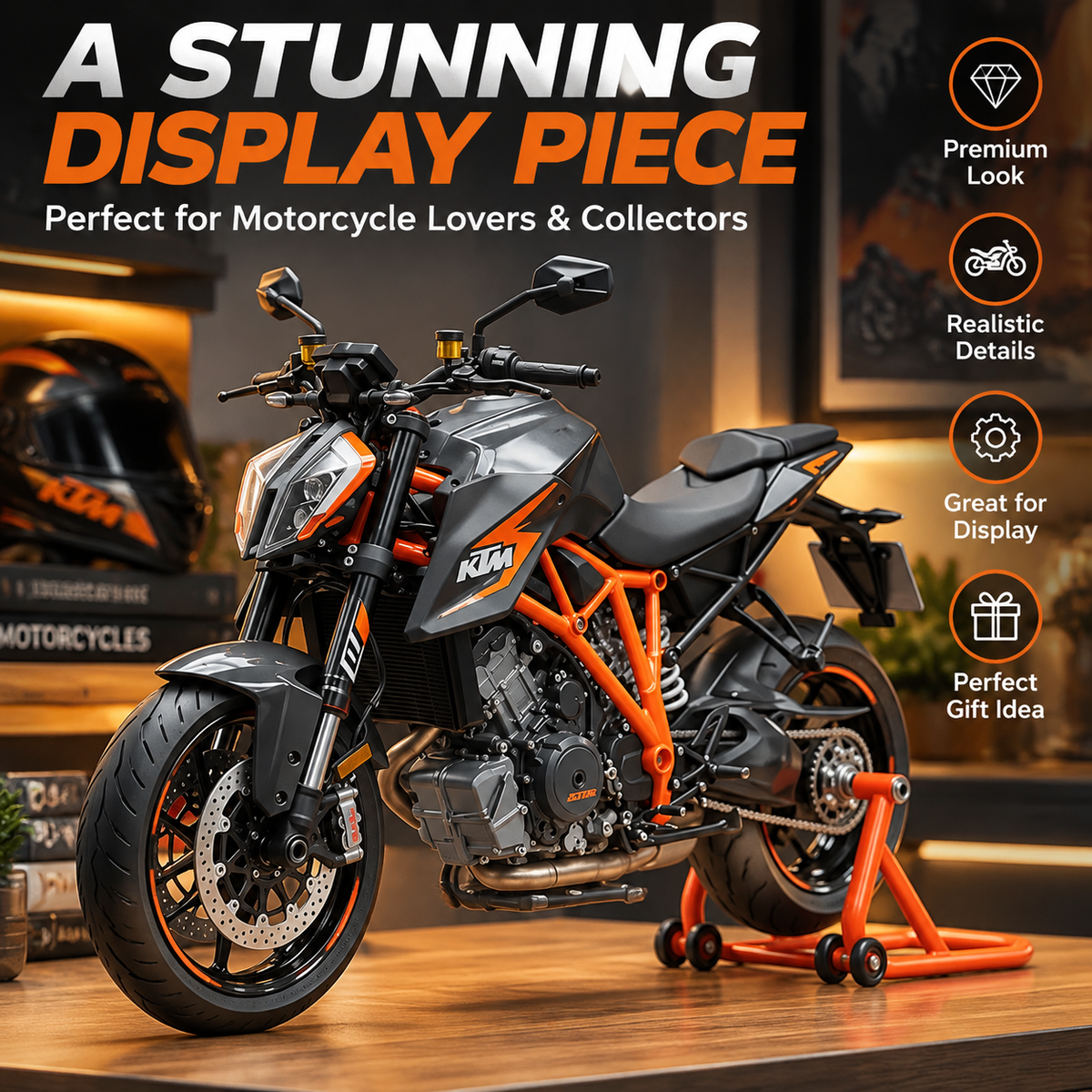 🔥LAST DAY 49%🏍️ Motorcycle Model Kit – 1:6 Scale DIY Assembly & Fuel-Powered Engine