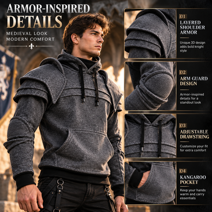 ⚔️ Armored Knight Hoodie - Medieval Cosplay Streetwear Pullover 🛡️