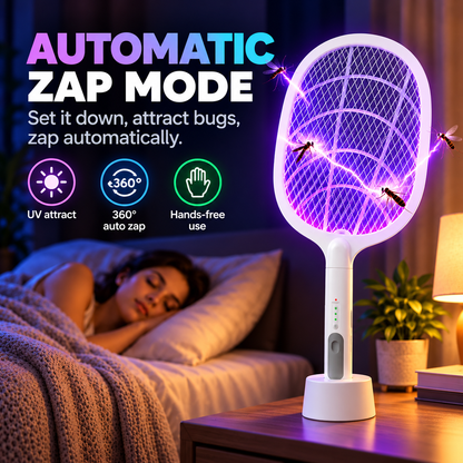 ⚡ 2-in-1 Electric Mosquito Swatter & Automatic UV Trap Lamp 🦟