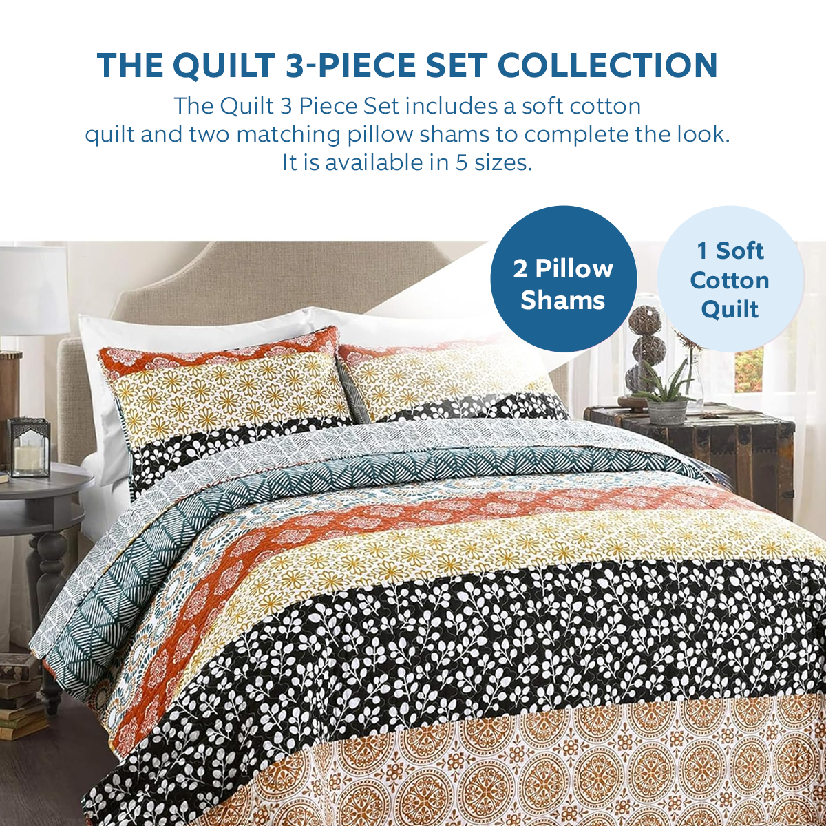 🎃🛏️Halloween Bedding Set – Cozy 3-Piece Quilt for Fall Decor