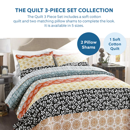 🎃🛏️Halloween Bedding Set – Cozy 3-Piece Quilt for Fall Decor