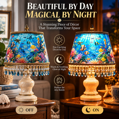 🐠 Vintage Rotating Fish Lamp ✨ Hypnotic Fish Motion & Crystal Fringe