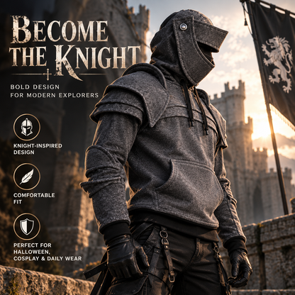 ⚔️ Armored Knight Hoodie - Medieval Cosplay Streetwear Pullover 🛡️