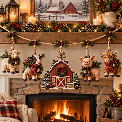 🐮 Christmas Farm Friends Hanging Garland ✨ Bring the Barnyard Home for Christmas!