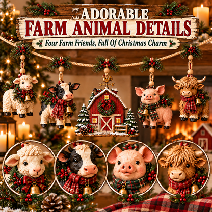 🐮 Christmas Farm Friends Hanging Garland ✨ Bring the Barnyard Home for Christmas!