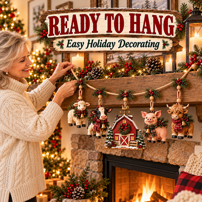 🐮 Christmas Farm Friends Hanging Garland ✨ Bring the Barnyard Home for Christmas!