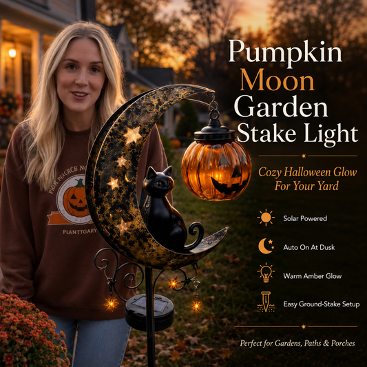🎃 Halloween Early Bird Sale | 49% OFF Pumpkin Moon Garden Stake Light(📦Buy 2 Free Shipping)