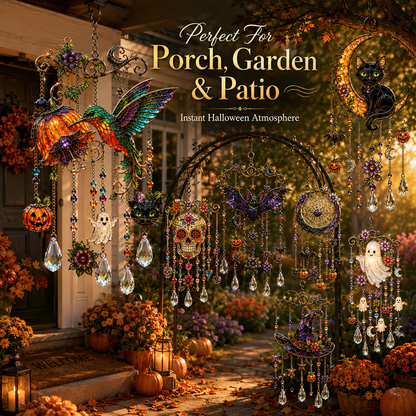 🔥Limited time 70% OFF -🎃💎 Halloween Crystal Wind Chime – Stained Glass Hanging Garden Décor