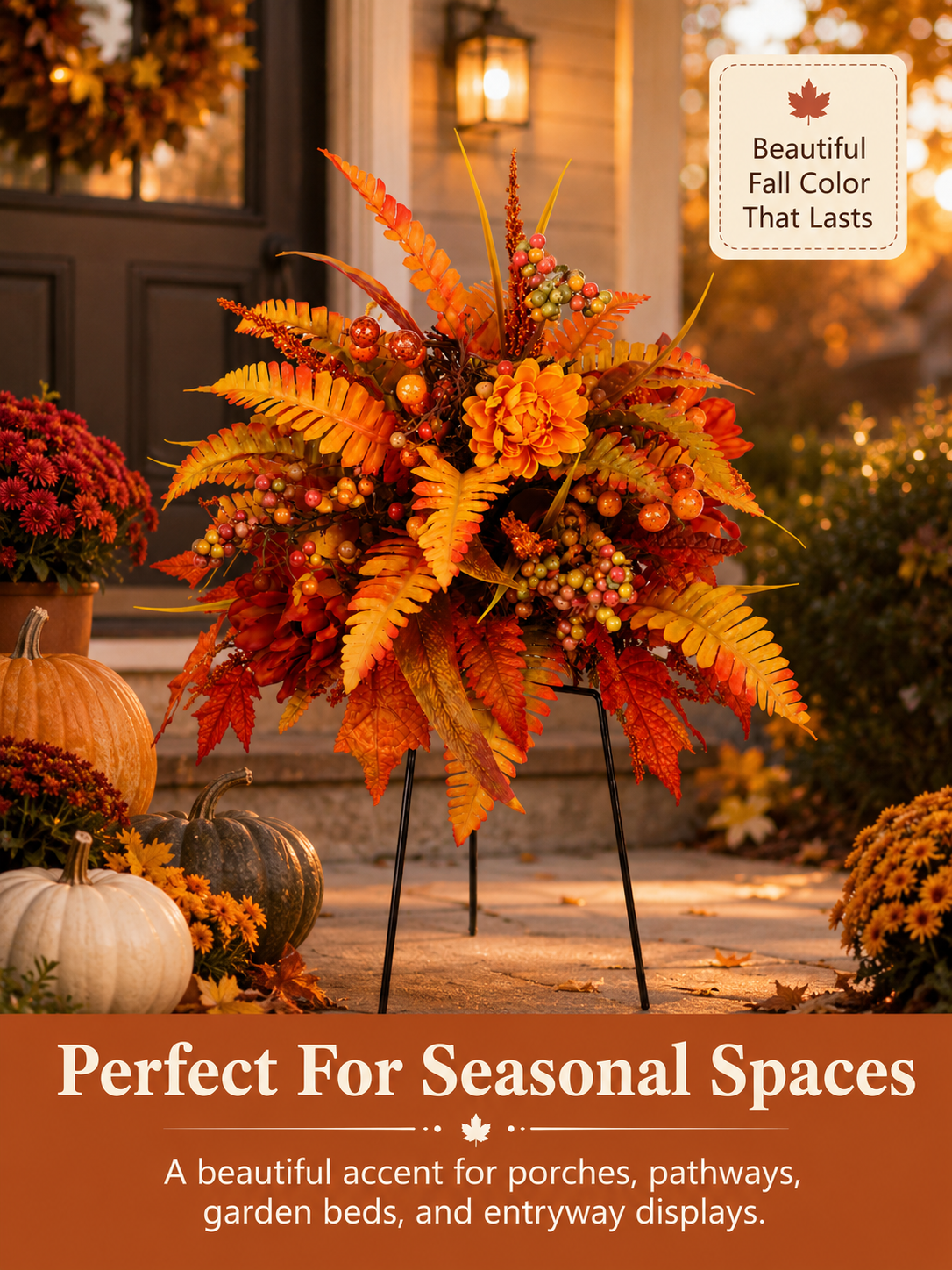 🍂Autumn Harvest Floral Garden Stake Arrangement