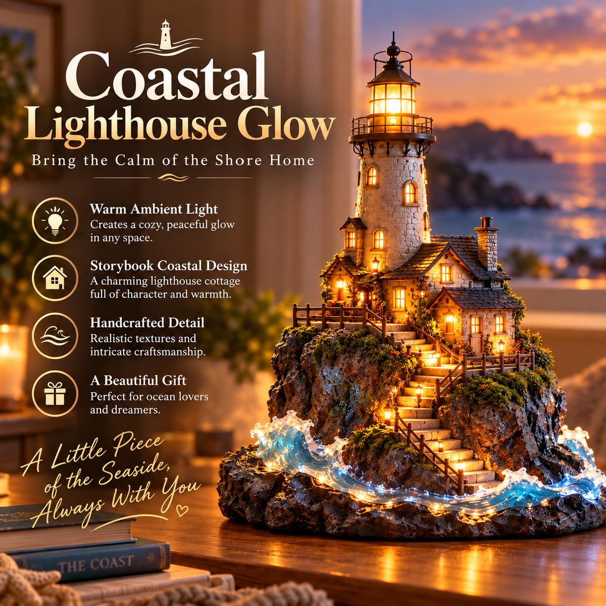 🌊 Coastal Lighthouse Glow — Bring the Calm of the Shore Home – povlya.com