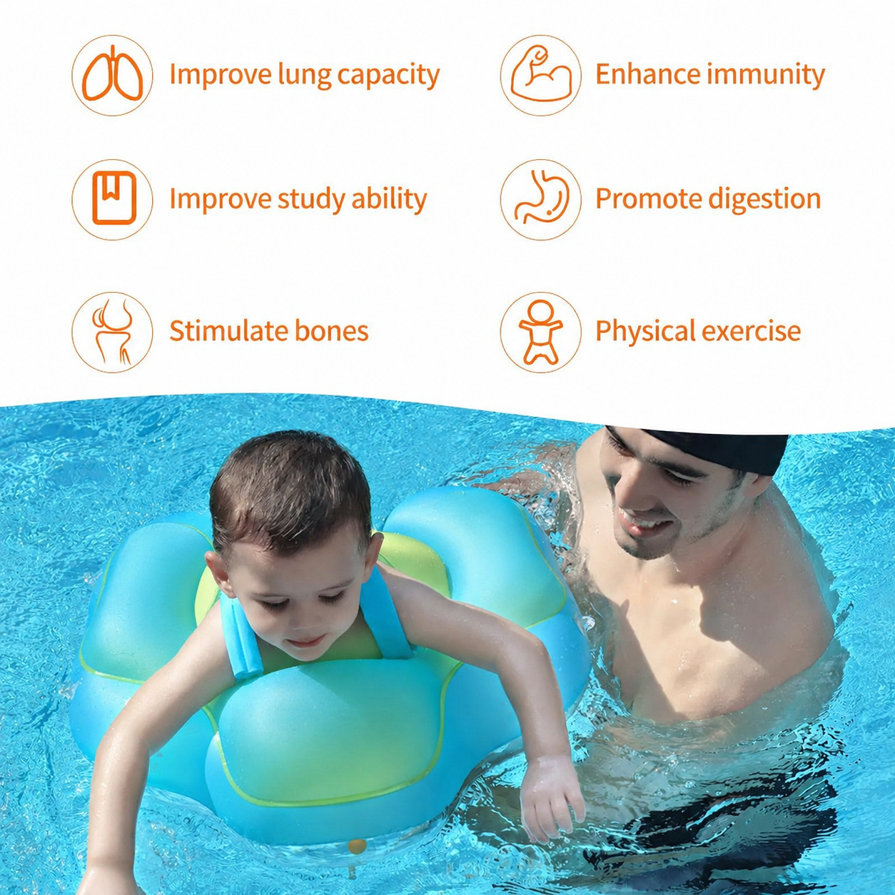 🏖️✨ Baby Swim Float with Safety Seat – Perfect for Water Play