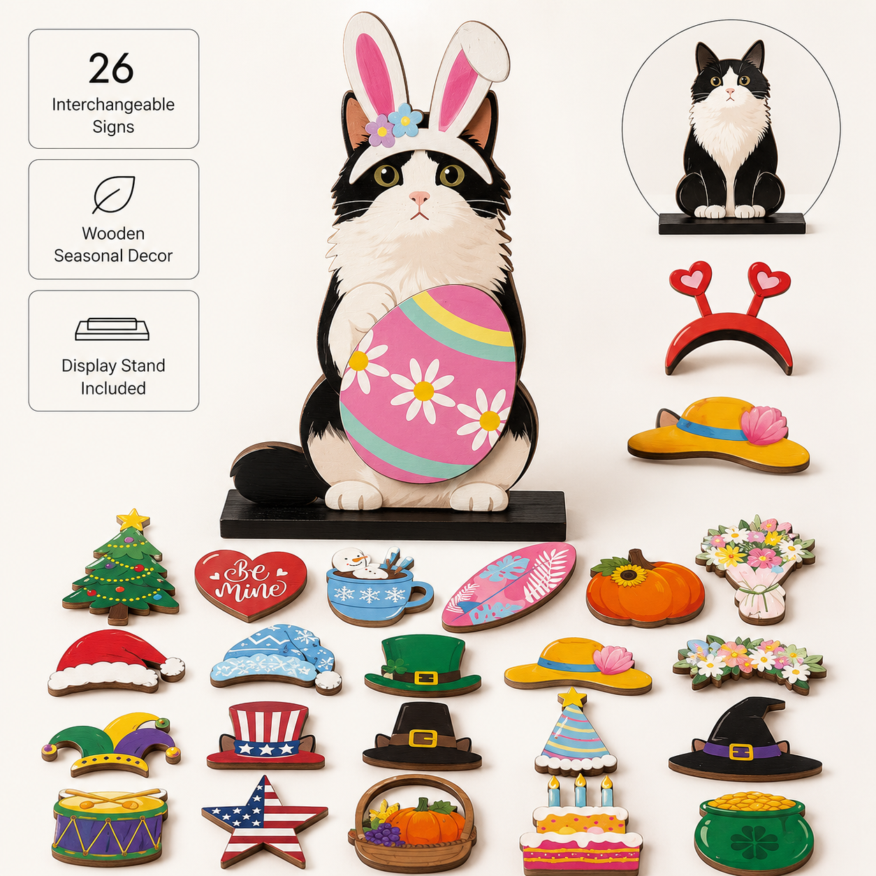 🔥LAST DAY 55% OFF 🔥 Interchangeable Animal Wooden Decor Set