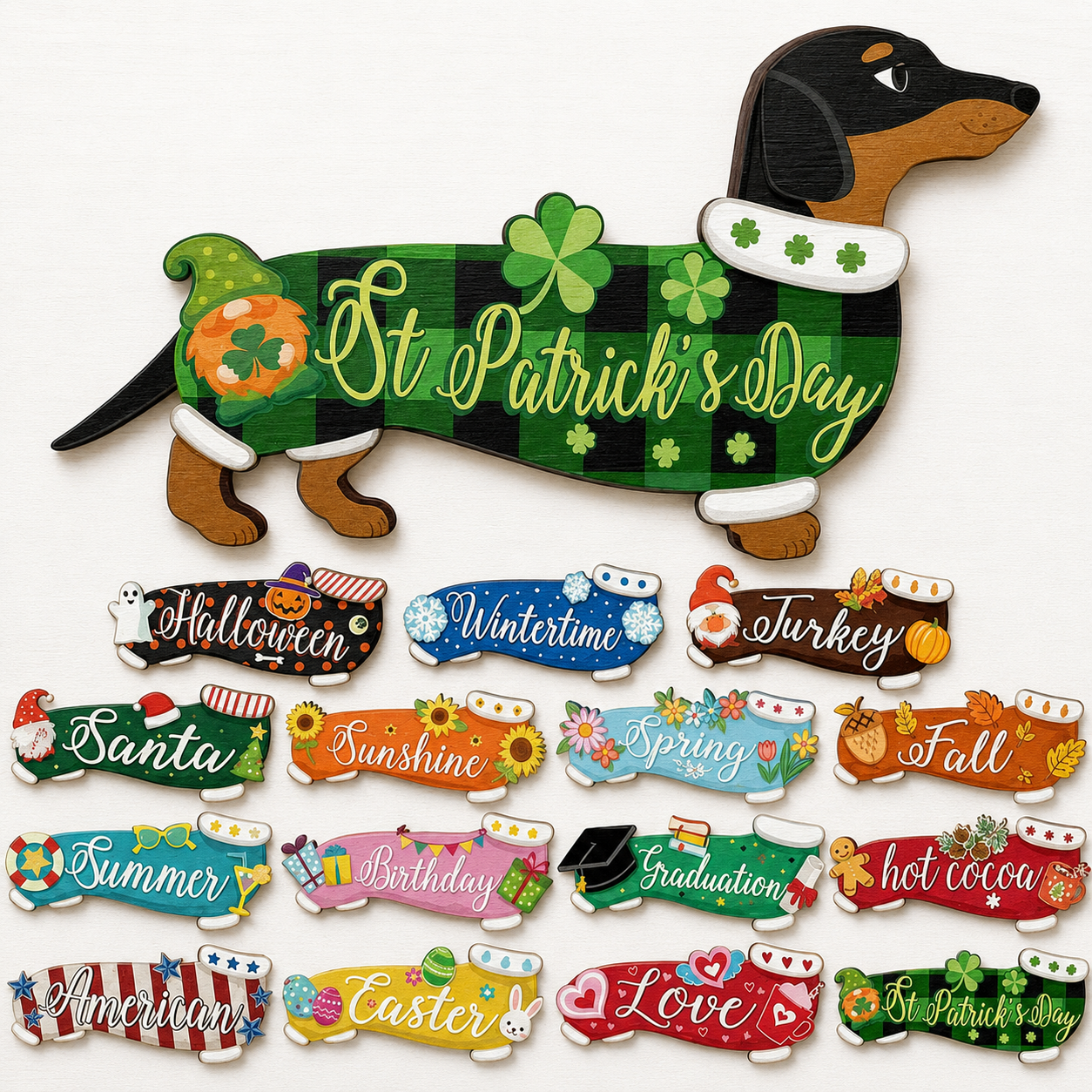 🔥LAST DAY 55% OFF 🔥 Interchangeable Animal Wooden Decor Set