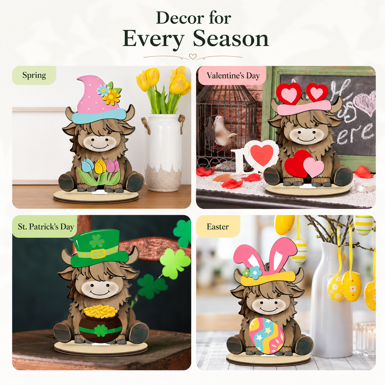 🔥LAST DAY 55% OFF 🔥 Interchangeable Animal Wooden Decor Set