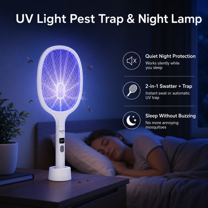 🔥LAST DAY 55% OFF 🔥2-in-1 Rechargeable Bug Zapper & Swatter: 10-LED Powerful Mosquito Killer