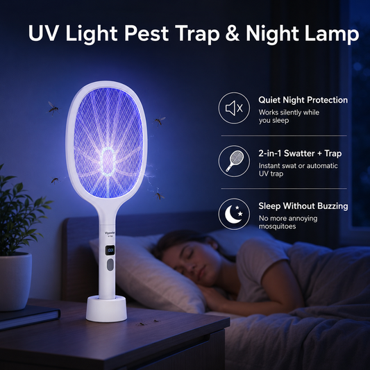 🔥LAST DAY 55% OFF 🔥2-in-1 Rechargeable Bug Zapper & Swatter: 10-LED Powerful Mosquito Killer