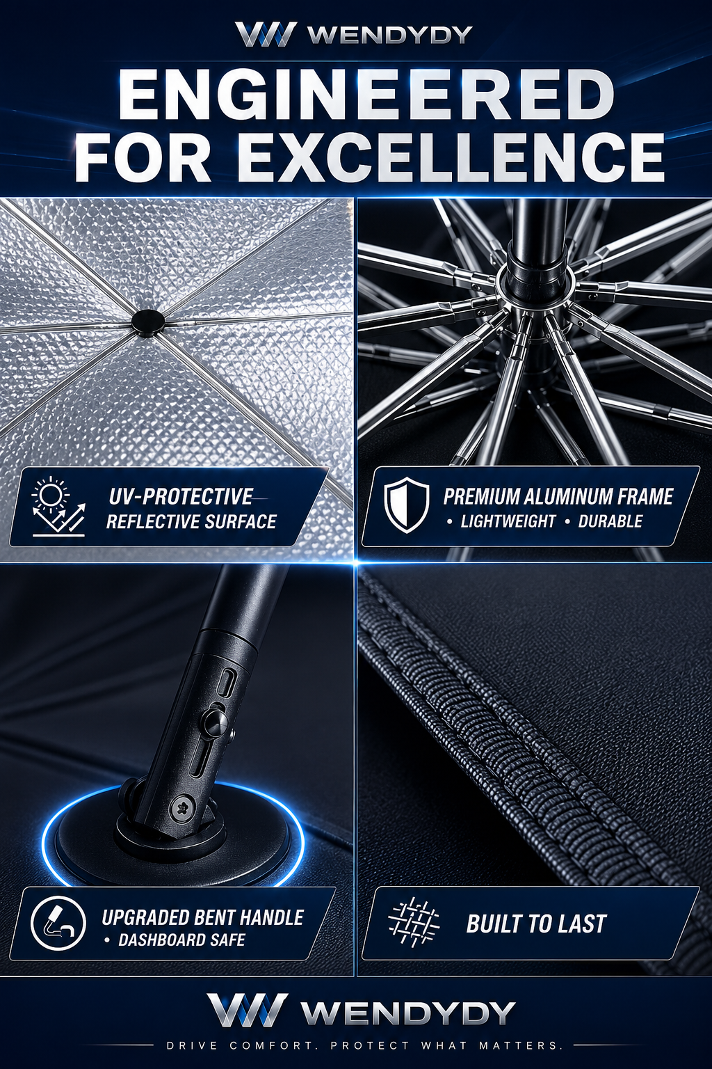 🚗 Foldable Car Sunshade Umbrella – Reflective Windshield Heat & UV Protection ☀️