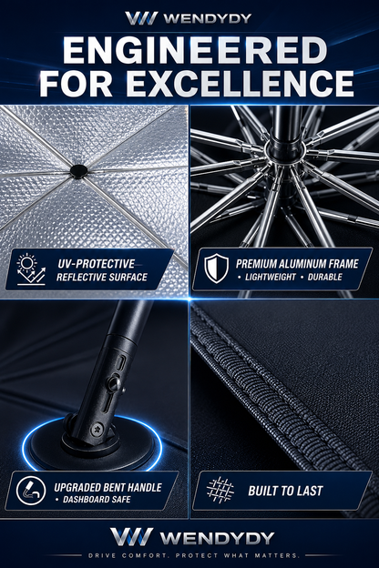 🚗 Foldable Car Sunshade Umbrella – Reflective Windshield Heat & UV Protection ☀️