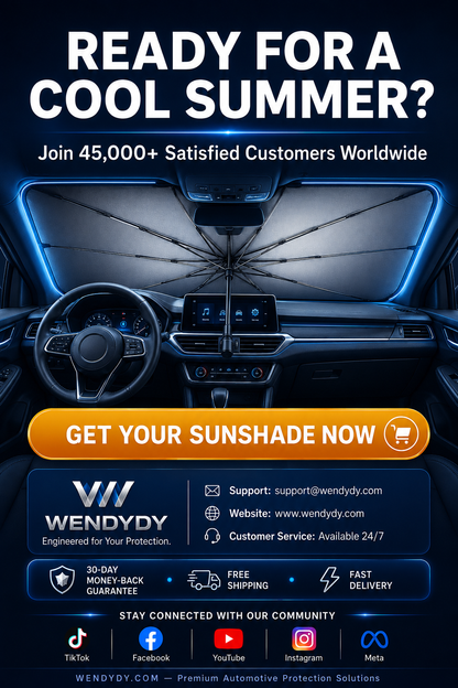 🚗 Foldable Car Sunshade Umbrella – Reflective Windshield Heat & UV Protection ☀️