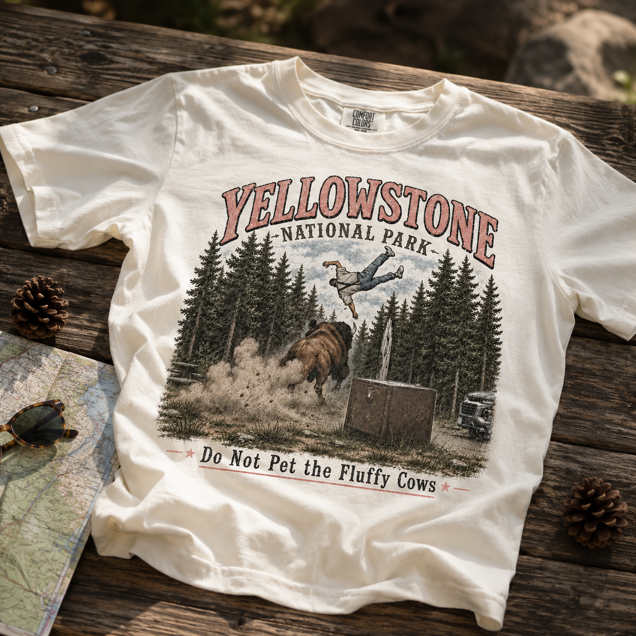 Do Not Pet the Fluffy Cows Unisex Cotton T-Shirt – Vintage Yellowstone Graphic Tee