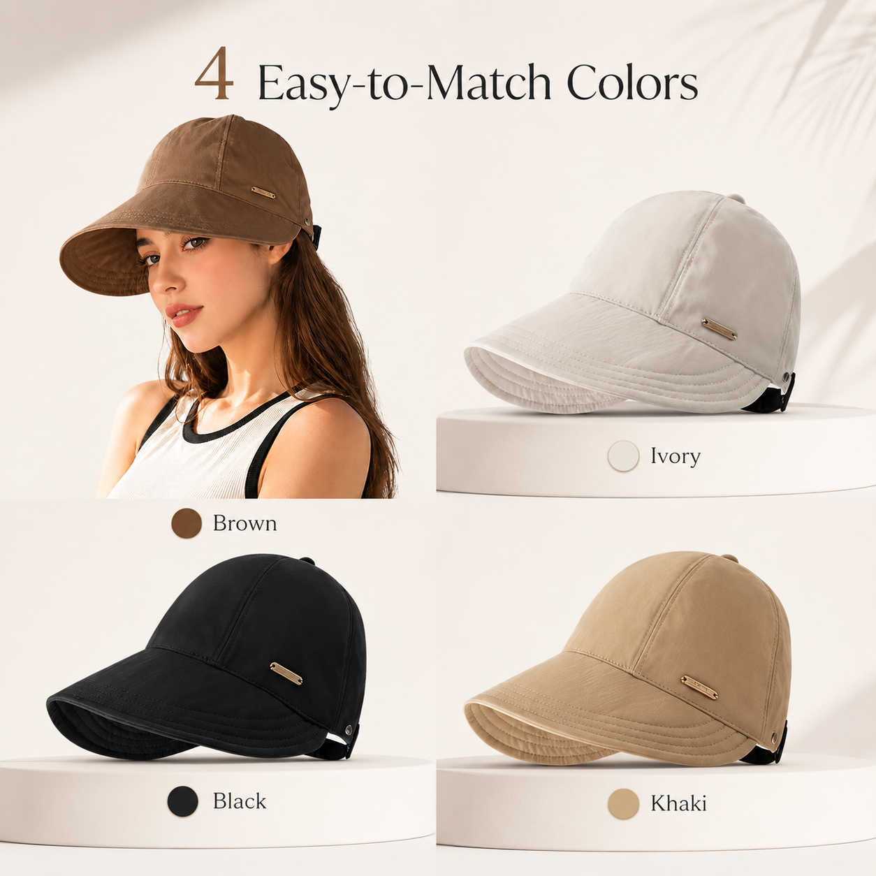 🌴Summer Sale 50% OFF👒UPF 50+ Ponytail Sun Visor Hat