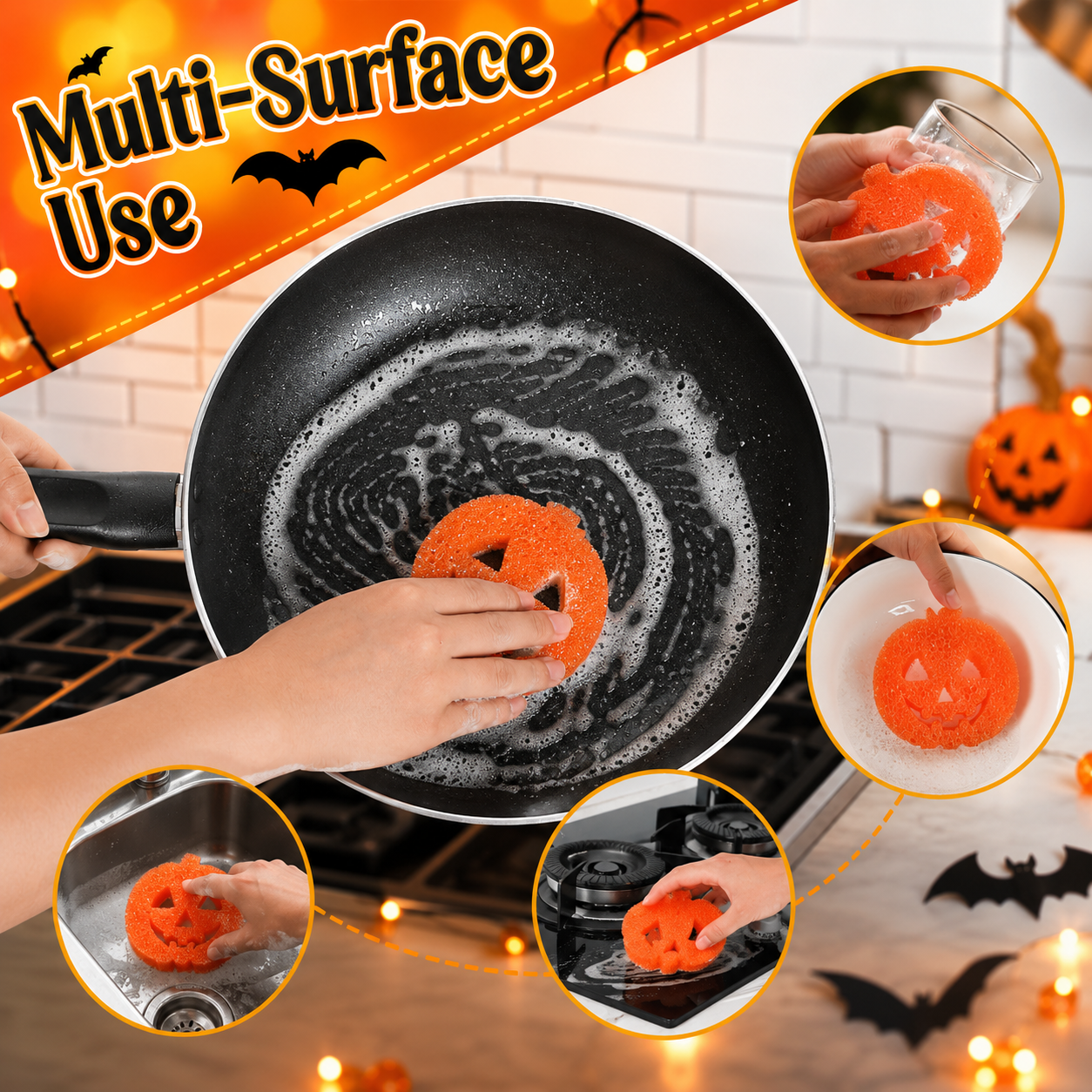 🔥SPOOKY SALE 49% OFF🎃 8-Pack Halloween Kitchen Sponges