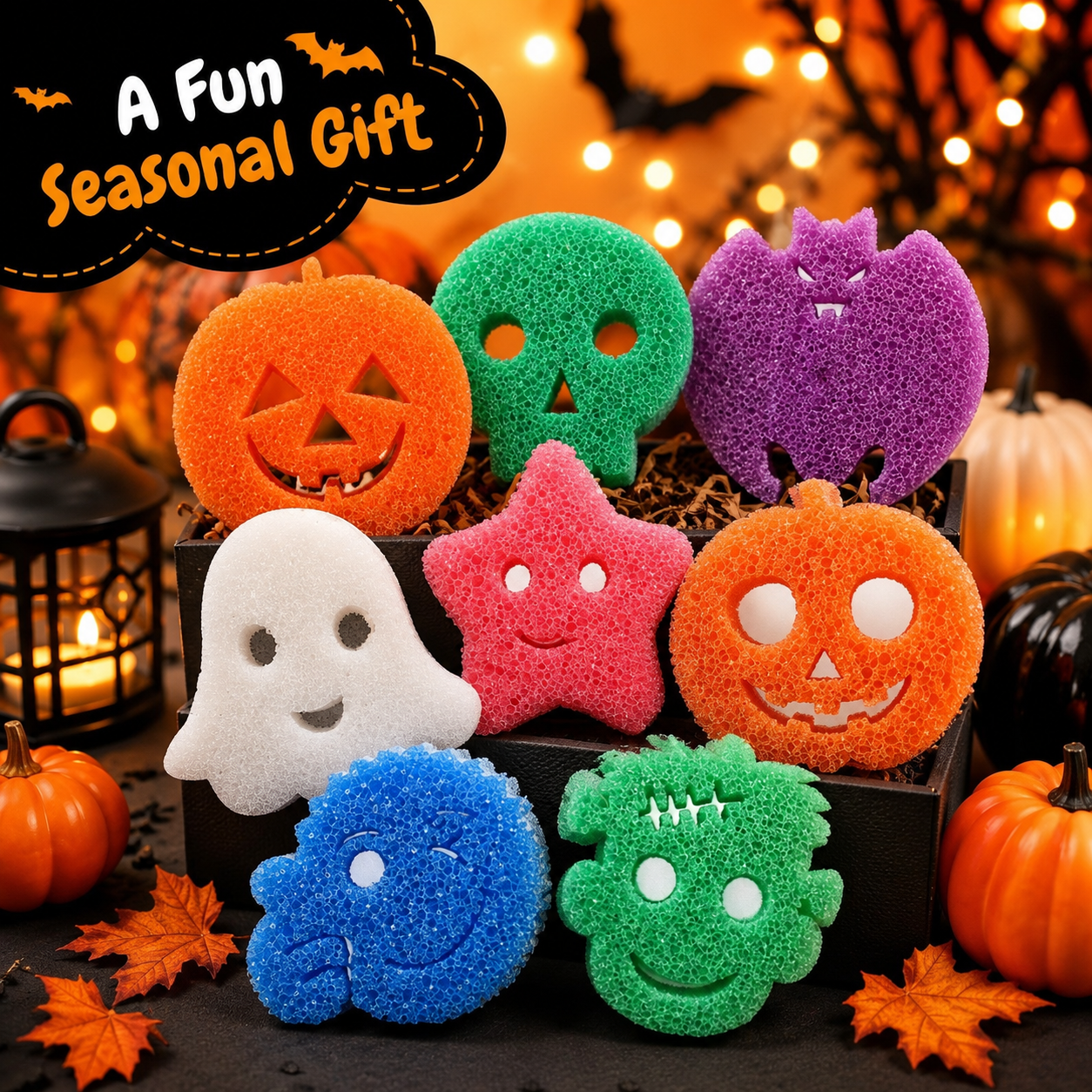 🔥SPOOKY SALE 49% OFF🎃 8-Pack Halloween Kitchen Sponges
