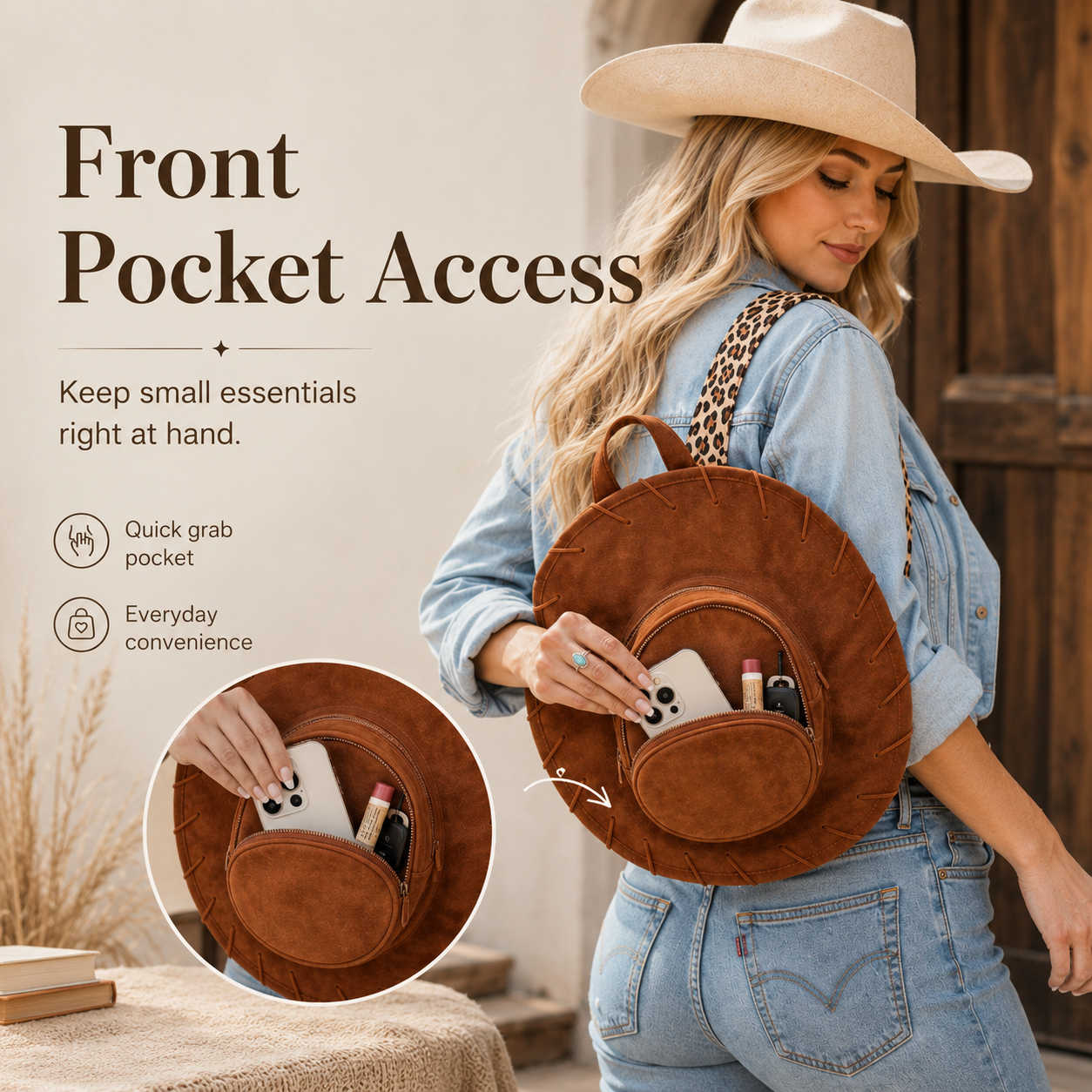 🔥🤠 Last Day 50% OFF – Western Cowboy Hat Backpack