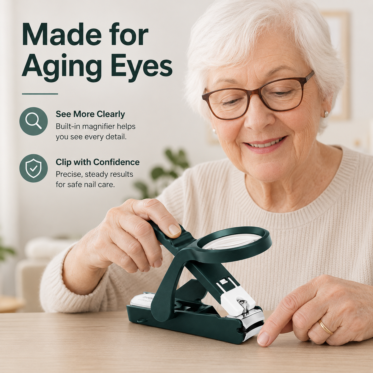 🔥 50% OFF TODAY🔍 3PCS  Magnifying Glass Nail Clippers for Seniors