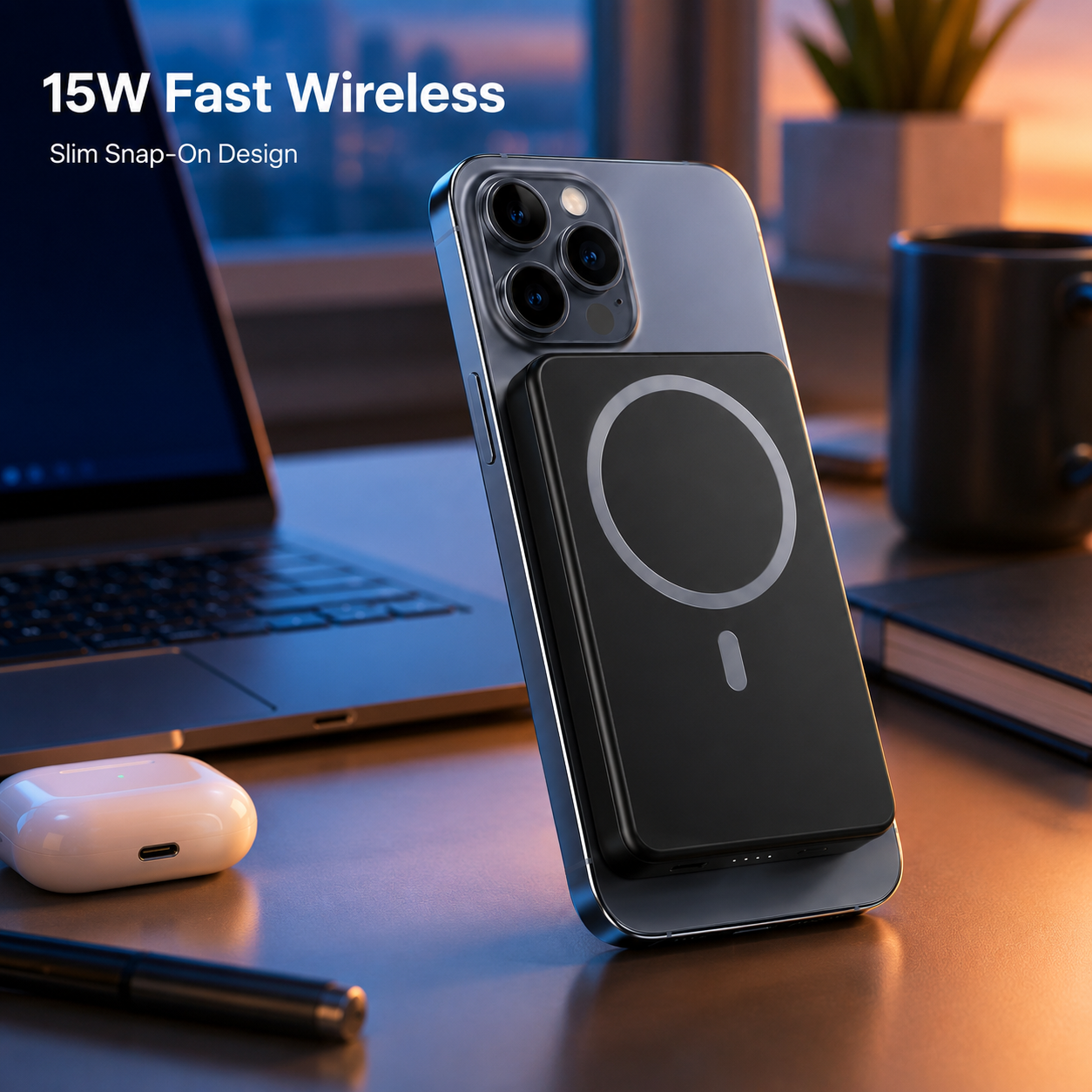 ⚡50% OFF TODAY🔋 Magnetic Wireless Power Bank – Slim Snap-On Charger
