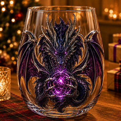 🐉✨ 3D Mythic Dragon Glass Cup – Luxury Whiskey Glass & Fantasy Gift 🎁