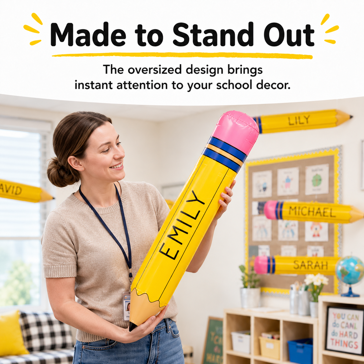 🔥 50K+ Sold! 12-Piece Giant Inflatable Pencil Set – Back-to-School Classroom Decor