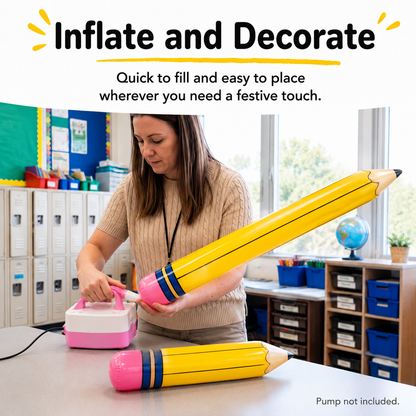 🔥 50K+ Sold! 12-Piece Giant Inflatable Pencil Set – Back-to-School Classroom Decor