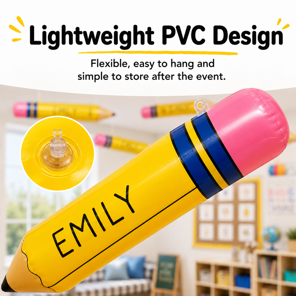 🔥 50K+ Sold! 12-Piece Giant Inflatable Pencil Set – Back-to-School Classroom Decor