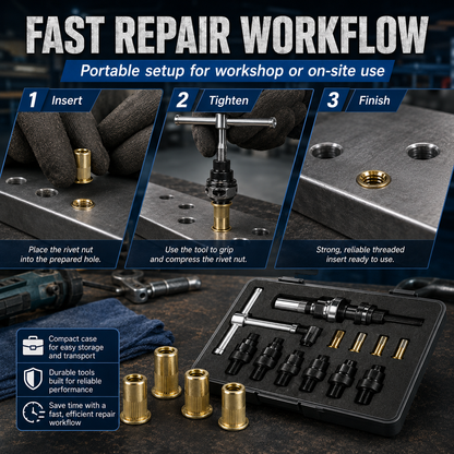 🔧 186Pcs M3-M10 Rivet Nut Tool Kit ⚙️