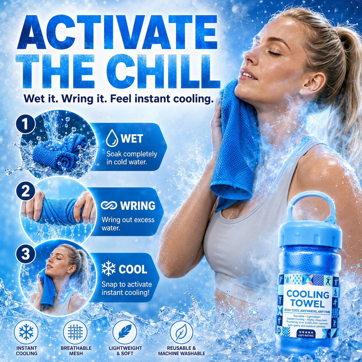 🔥BUY 1 GET 1 FREE❄️ Instant Cooling Towel 💦Stay Cool Anytime, Anywhere