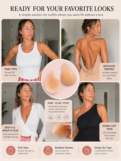 ✨ Reusable Silicone Lifting Covers – Invisible Natural Lift for Braless Outfits 💃